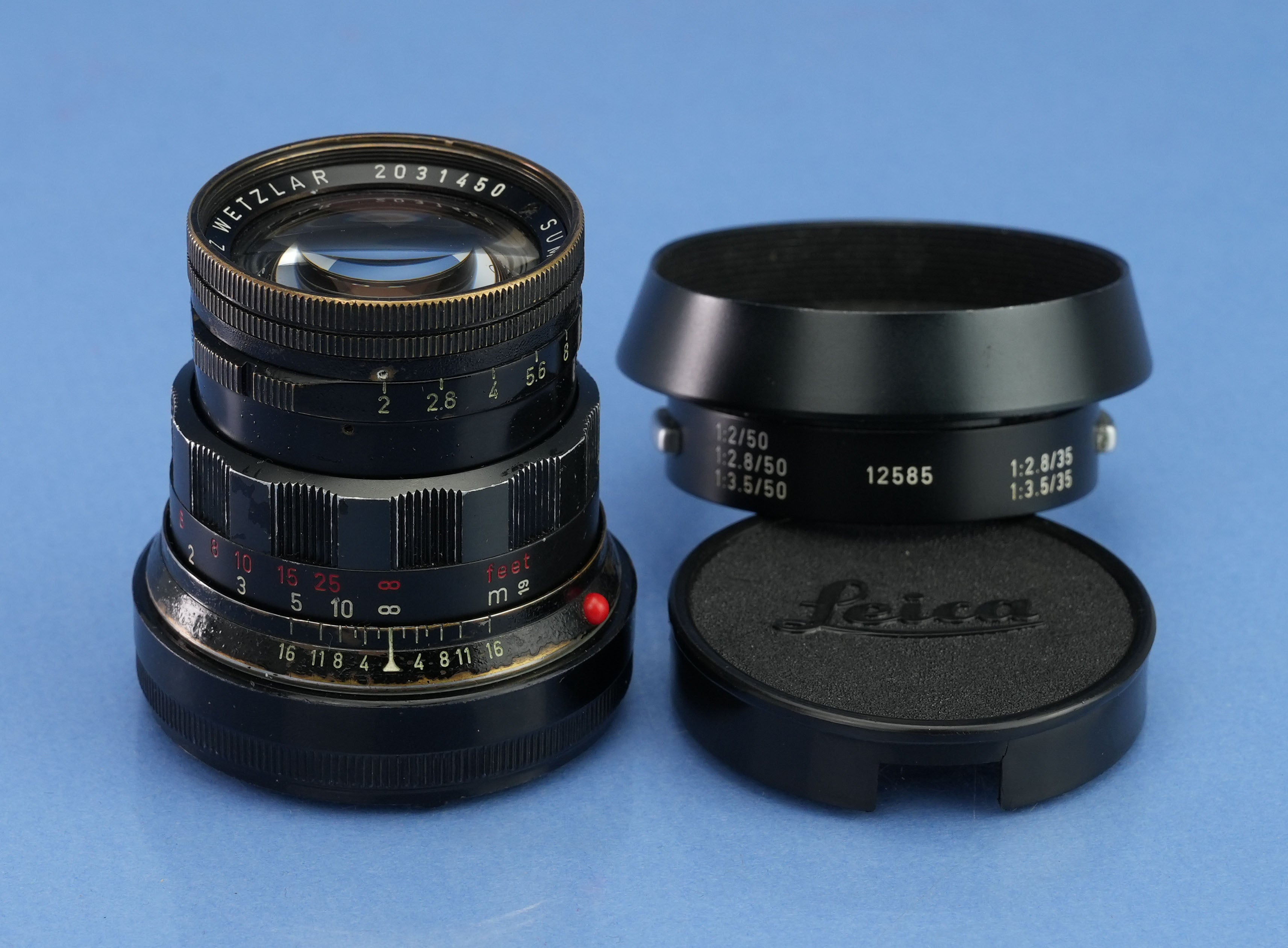 LEICA LEITZ BLACK PAINT SUMMICRON 50MM F2 M 11818 RIGID DUAL SCALE