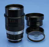 LEICA LEITZ 90MM THAMBAR F2.2 BLACK PAINT SM LENS +CENTER FILTER +HOOD +CAPS