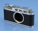 LEICA LEITZ II (MODEL D) LYKAN RANGEFINDER CAMERA BODY. RARE SILVER CHROME NICE