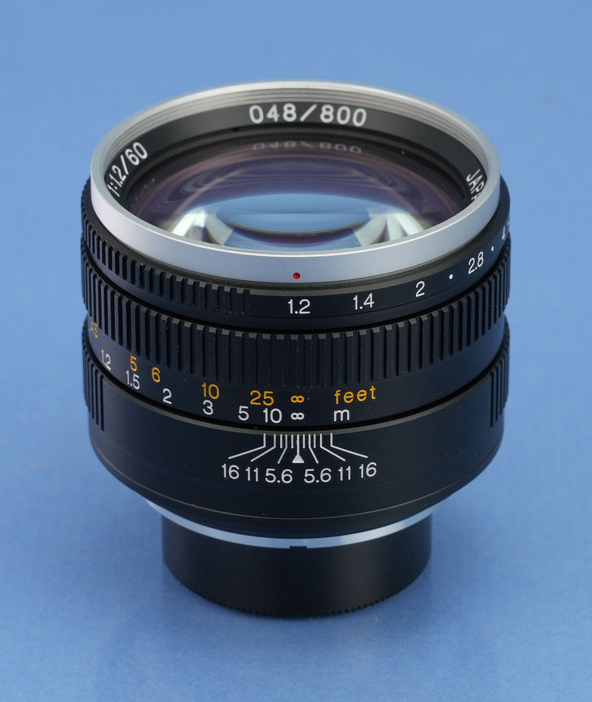 KONICA HEXANON 60MM F1.2 LEICA NOCTILUX LENS +CAPS +FILTER +BOX +