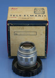 LEICA LEITZ 90MM TELE-ELMARIT F2.8 1ST V FAT CHROME 11800 M LENS +BOX +CAP MINT!