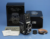 ROLLEI ROLLEIFLEX 2.8F HFT PLANAR PLATIN PLATINUM LIMITED TLR CAMERA MINT RARE!