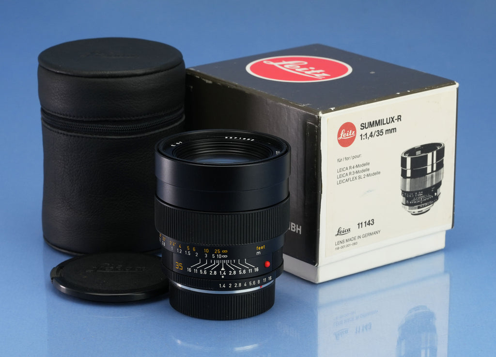 LEICA LEITZ 35MM SUMMILUX-R F1.4 3CAM E67 R 11143 LENS +CAPS +BOX VERY CLEAN!