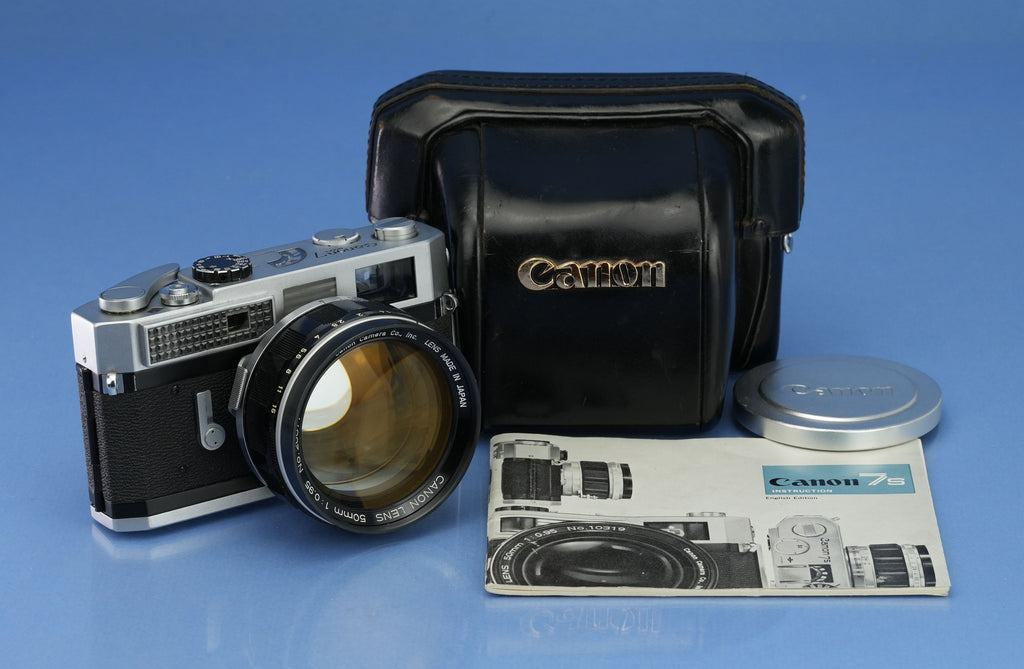 CANON 7 RANGEFINDER CAMERA +50MM F0.95 DREAM LENS +CAP +CASE VERY CLEAN GLASS!