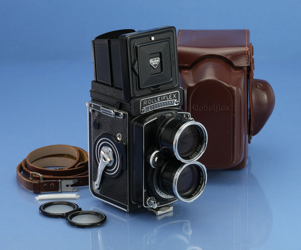ROLLEI TELE ROLLEIFLEX 135MM SONNAR F4 TLR CAMERA +CASE +CAPS +METER VERY PRETTY