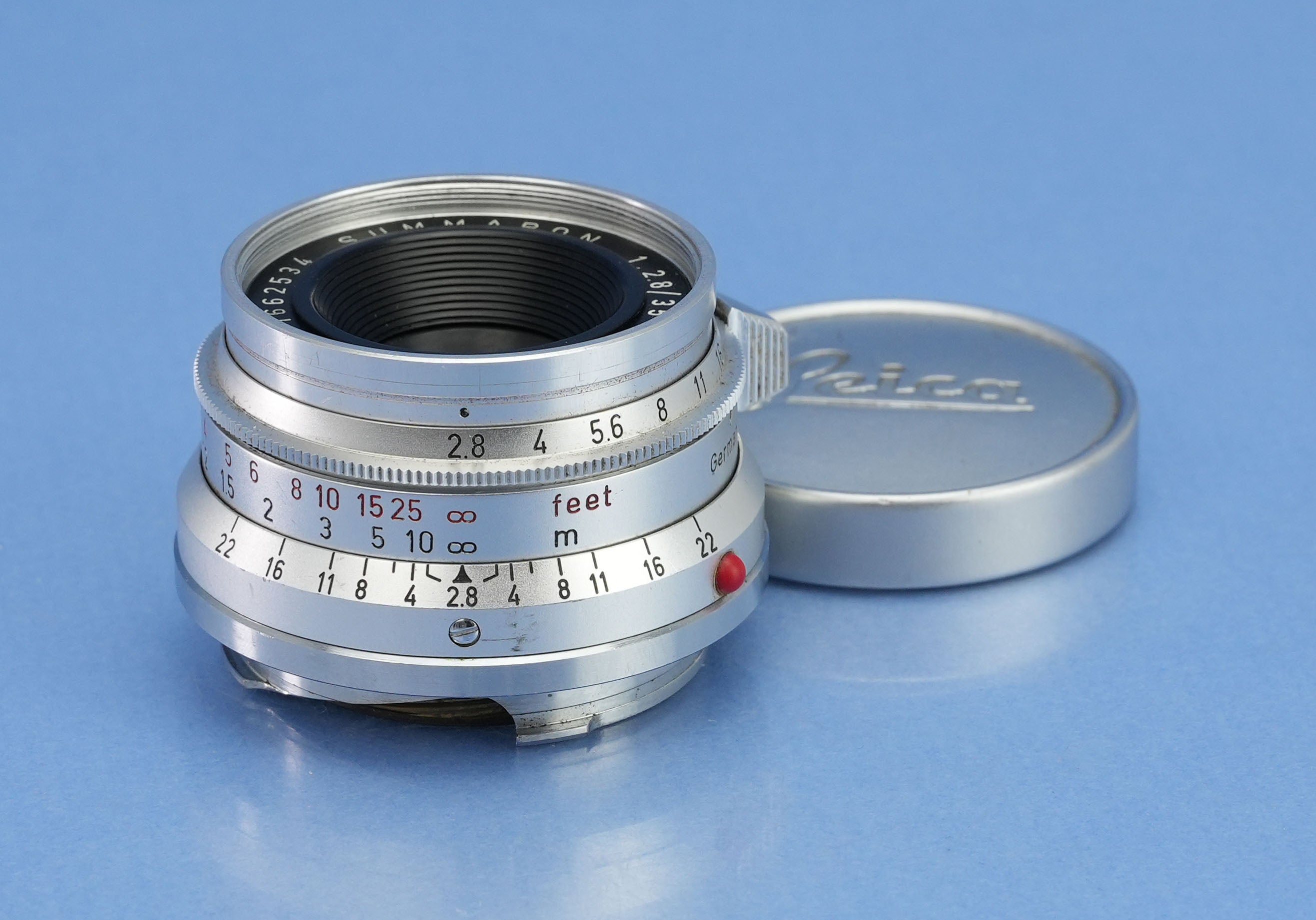 LEICA LEITZ 35MM SUMMARON F2.8 11306 M M2 M4 6 ELEMENT LENS +CAP EARLY STEEL RIM