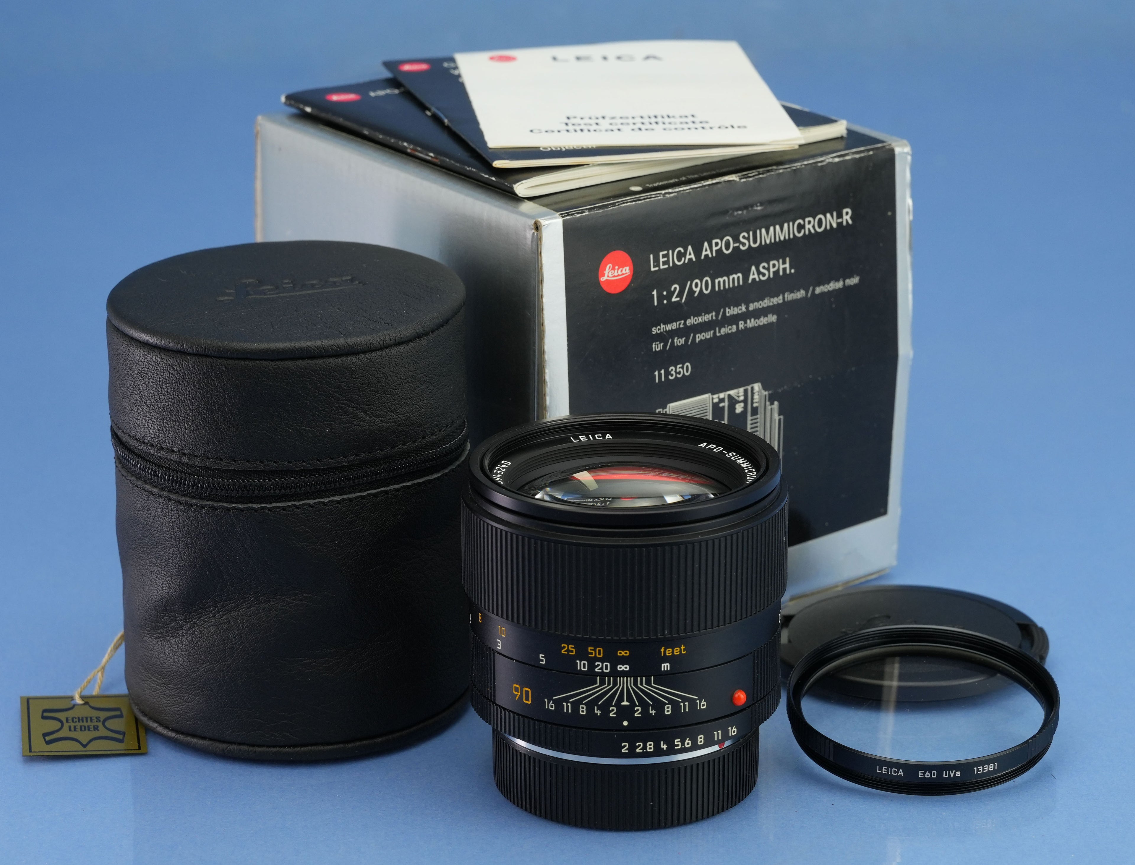 LEICA 90MM F2 APO-SUMMICRON-R ASPH 11350 E60 R 3RD CAM ROM LENS +BOX +UVa MINT!