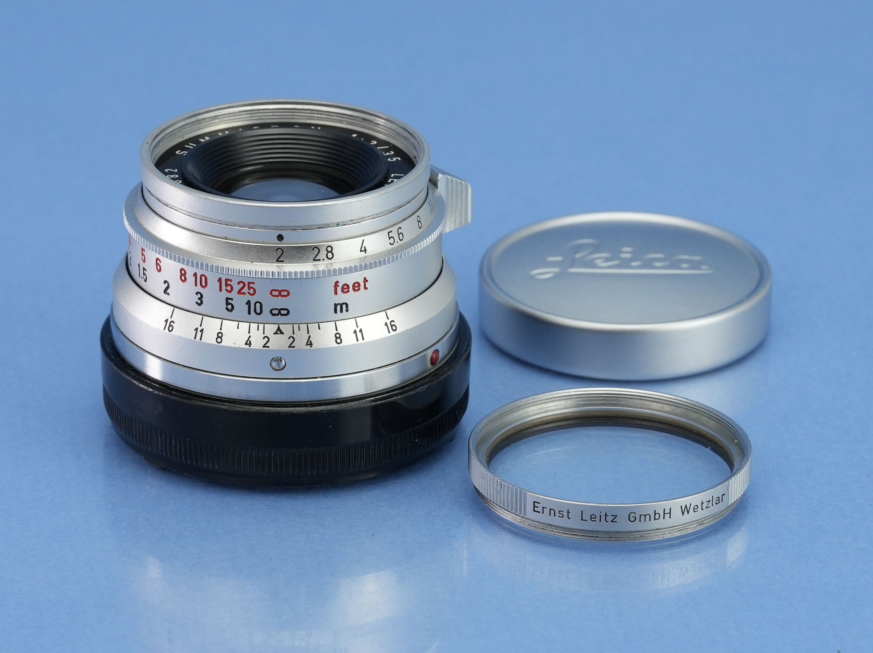 LEICA LEITZ SUMMICRON 35MM F2 M 11308 8 ELEMENT 1ST V GERMANY LATE # LENS MINT!
