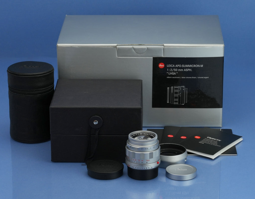 LEICA 11187 50MM APO-SUMMICRON-M F2 ASPH CHROME LHSA SPECIAL EDITION LENS SET!