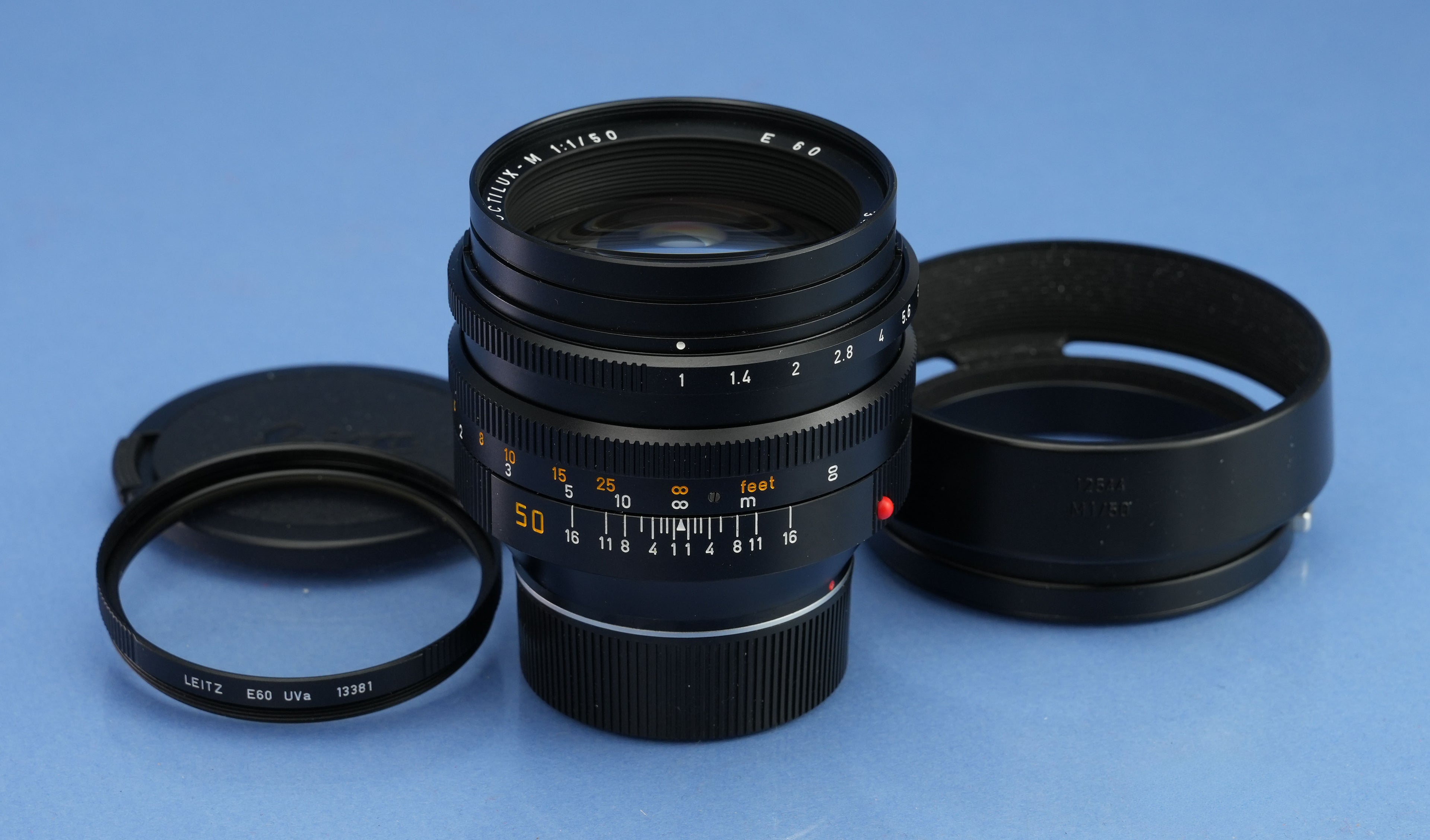 LEICA LEITZ 50MM NOCTILUX-M F1 11822 3RD VERSION E60 LENS +SHADE +FILTER MINT!