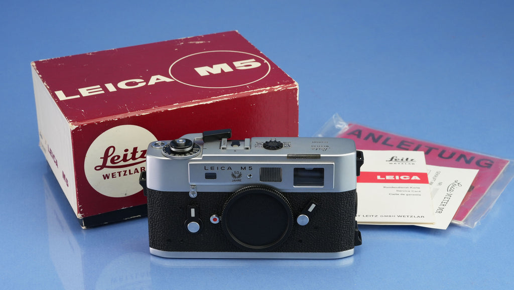 LEICA M5 3 LUG 50 JAHRE SILVER CHROME CAMERA BODY 10501 +BOX +CAP +PAPERS RARE!