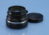 LEICA 35MM SUMMICRON F2 M2/M4 11307 1ST VERSION BLACK PAINT 8 ELEMENT LENS +CAPS