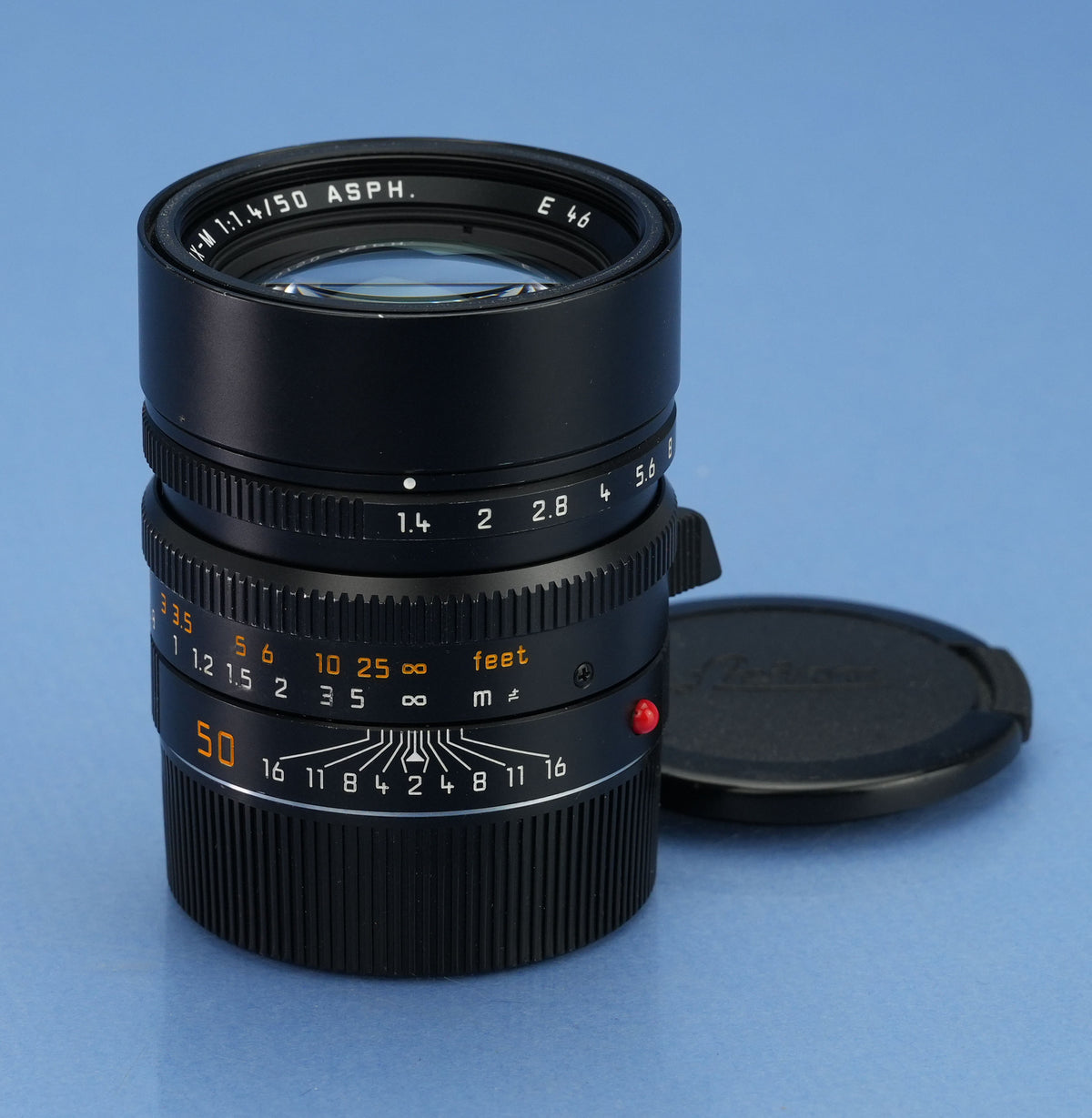 LEICA SUMMILUX-M 50MM F1.4 ASPH 6BIT BLACK 11891 M LENS +CAPS NICE!