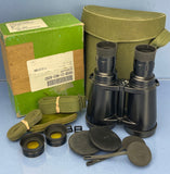 LEICA ELCAN 7X50 MILITARY NATO BINOCULARS +BOX +FILTERS +CAPS +CASE NEAR MINT!