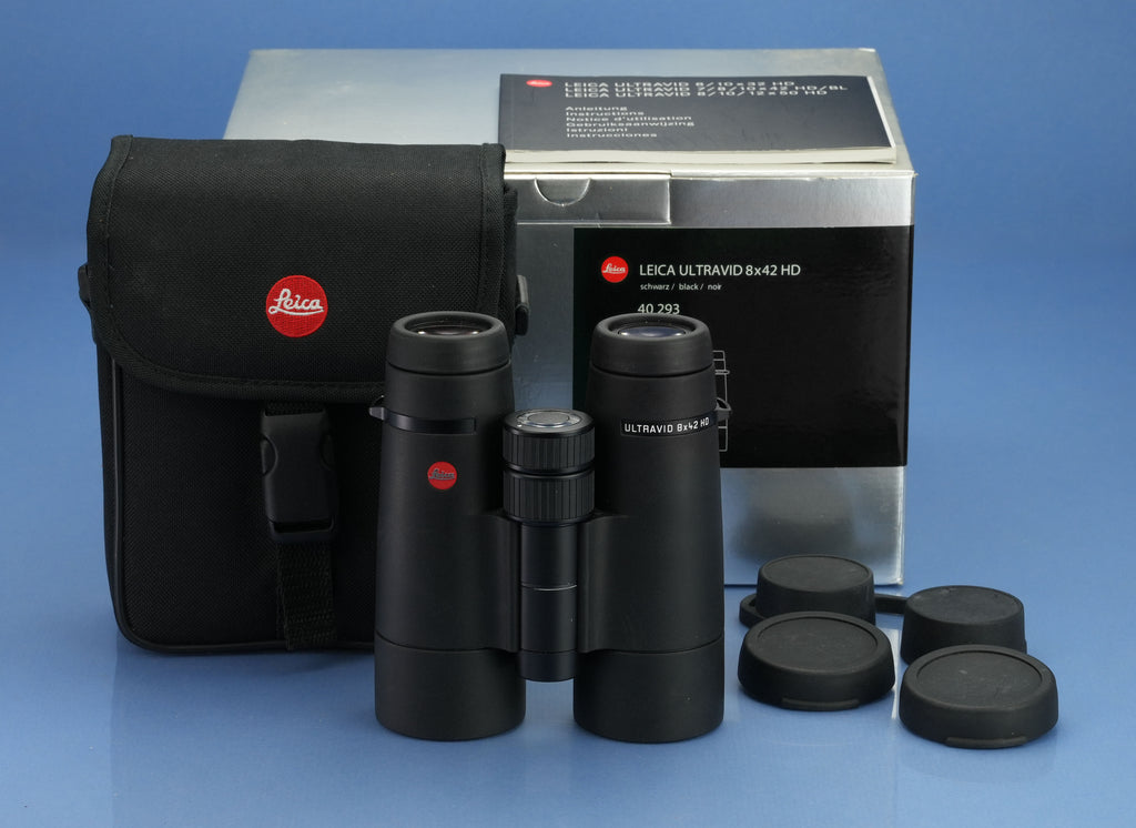 LEICA ULTRAVID 8X42 HD 40293 BLACK BINOCULAR PAIR BINOCULARS +BOX +CAPS MINT!