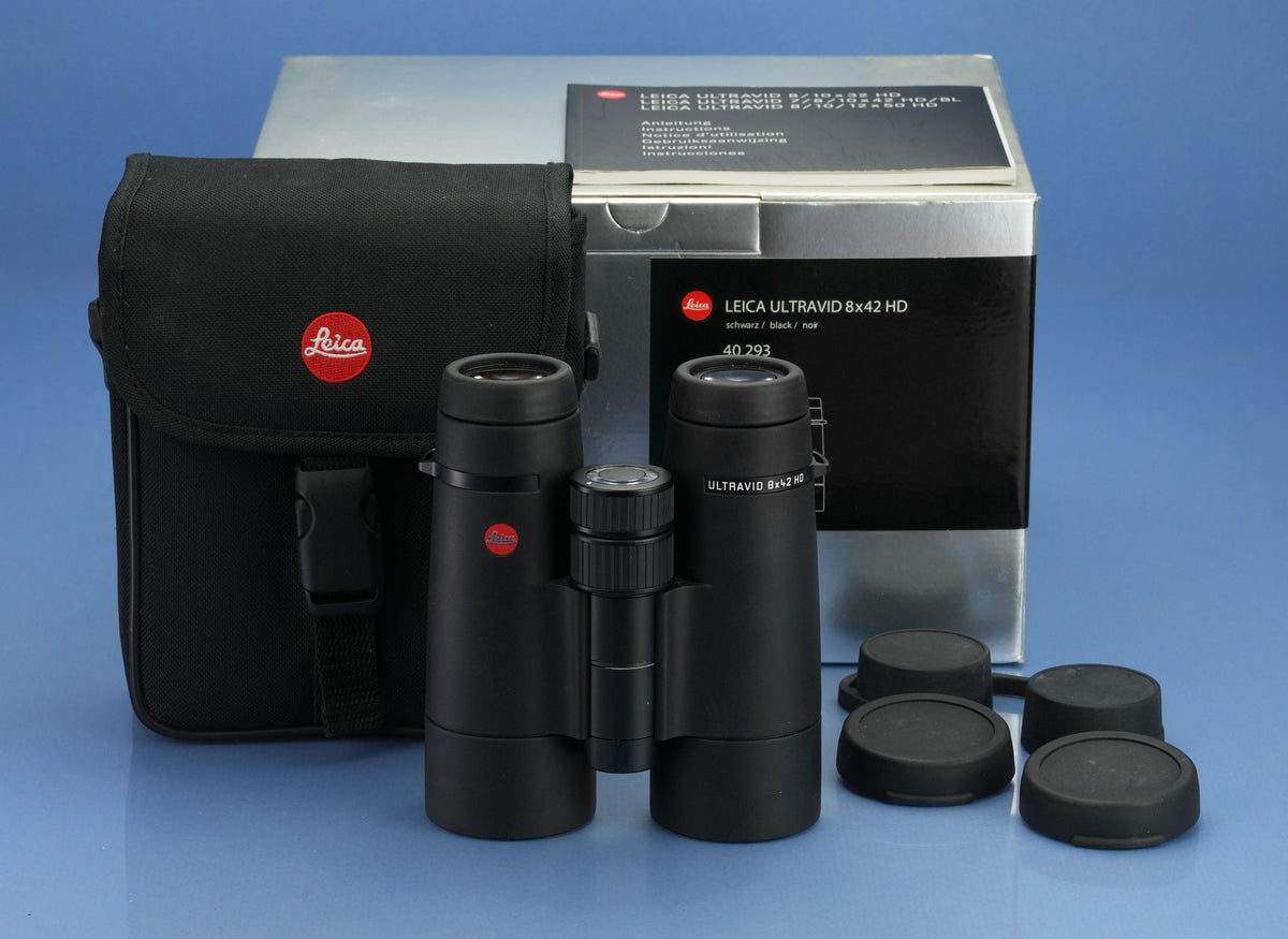 LEICA ULTRAVID 8X42 HD 40293 BLACK BINOCULAR PAIR BINOCULARS +BOX +CAPS MINT!