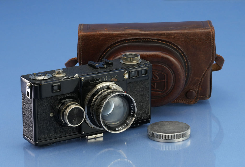 CONTAX IA BLACK PAINT RANGEFINDER CAMERA BODY +CARL ZEISS 50MM F2 SONNAR +CASE