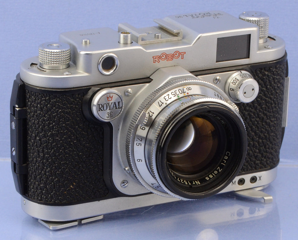 ROBOT ROYAL 36 CHROME RANGEFINDER CAMERA +ZEISS SONNAR 50MM F2 LENS +CAP NICE!