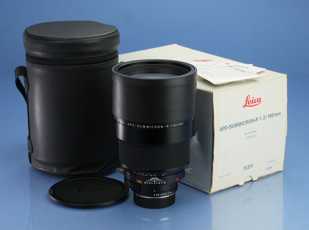 LEICA LEITZ 11271 180MM APO-SUMMICRON-R F2 R 3RD CAM LENS +CASE +ND FILTER +BOX