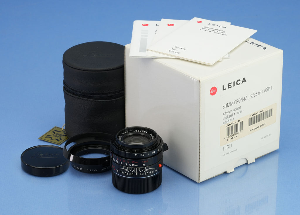 LEICA 35MMM SUMMICRON-M F2 ASPH 11611 SCHWARZ LACKIERTES MILLENNIUM-OBJEKTIVSET, NEUWERTIG + BOX!
