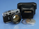 CANON 7S RANGEFINDER CAMERA +50MM F0.95 DREAM LENS +CAP +CASE +SKYLIGHT FILTER