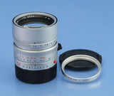 LEICA SUMMILUX-M 50MM F1.4 SILVER CHROME ASPH BRASS BODY 11892 6 BIT LENS +CAPS
