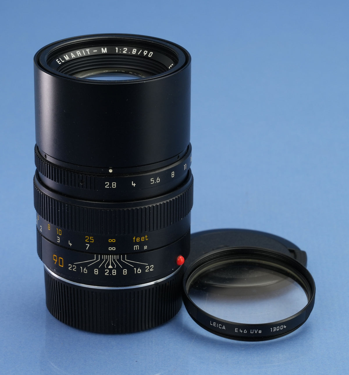 LEICA LEITZ ELMARIT-M 90MM F2.8 BLACK 11807 M TELE PHOTO LENS. LAST VERSION +UVa