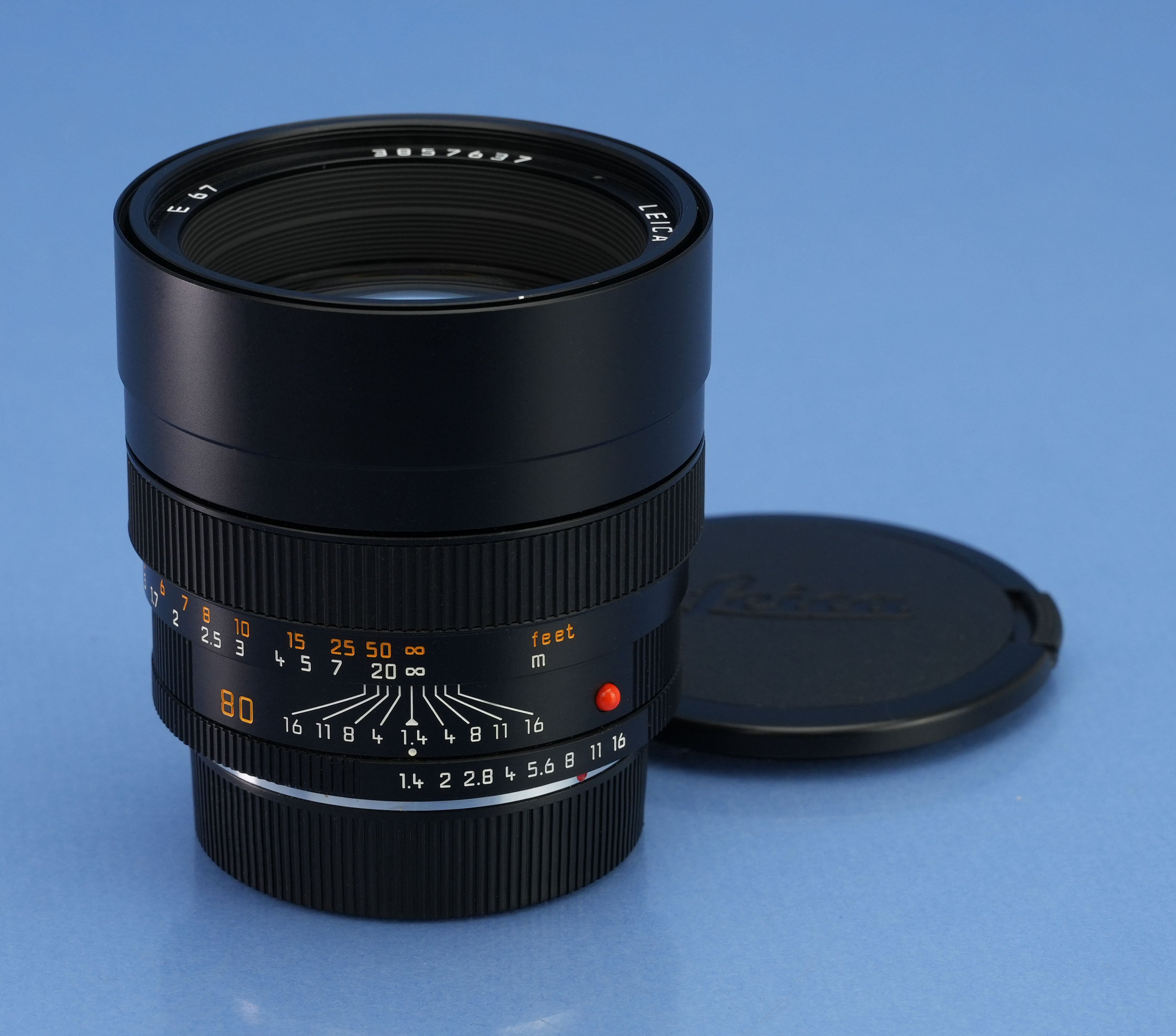 LEICA LEITZ 80MM SUMMILUX-R F1.4 3 CAM ROM 11349 R LENS +CAPS LATE # MINT!