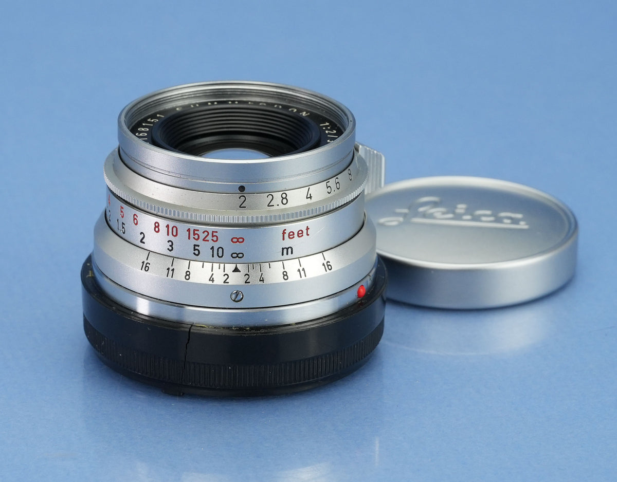 LEICA LEITZ SUMMICRON 35MM F2 M 11308 8 ELEMENT 1ST VERSION CANADA LENS +CAPS