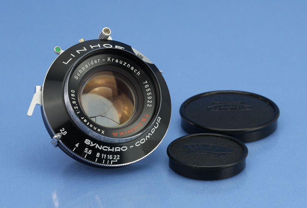 SCHNEIDER XENOTAR LINHOF SELECT 80MM F2.8 6X9 2x3 LATE VERSION LENS +CAPS RARE!
