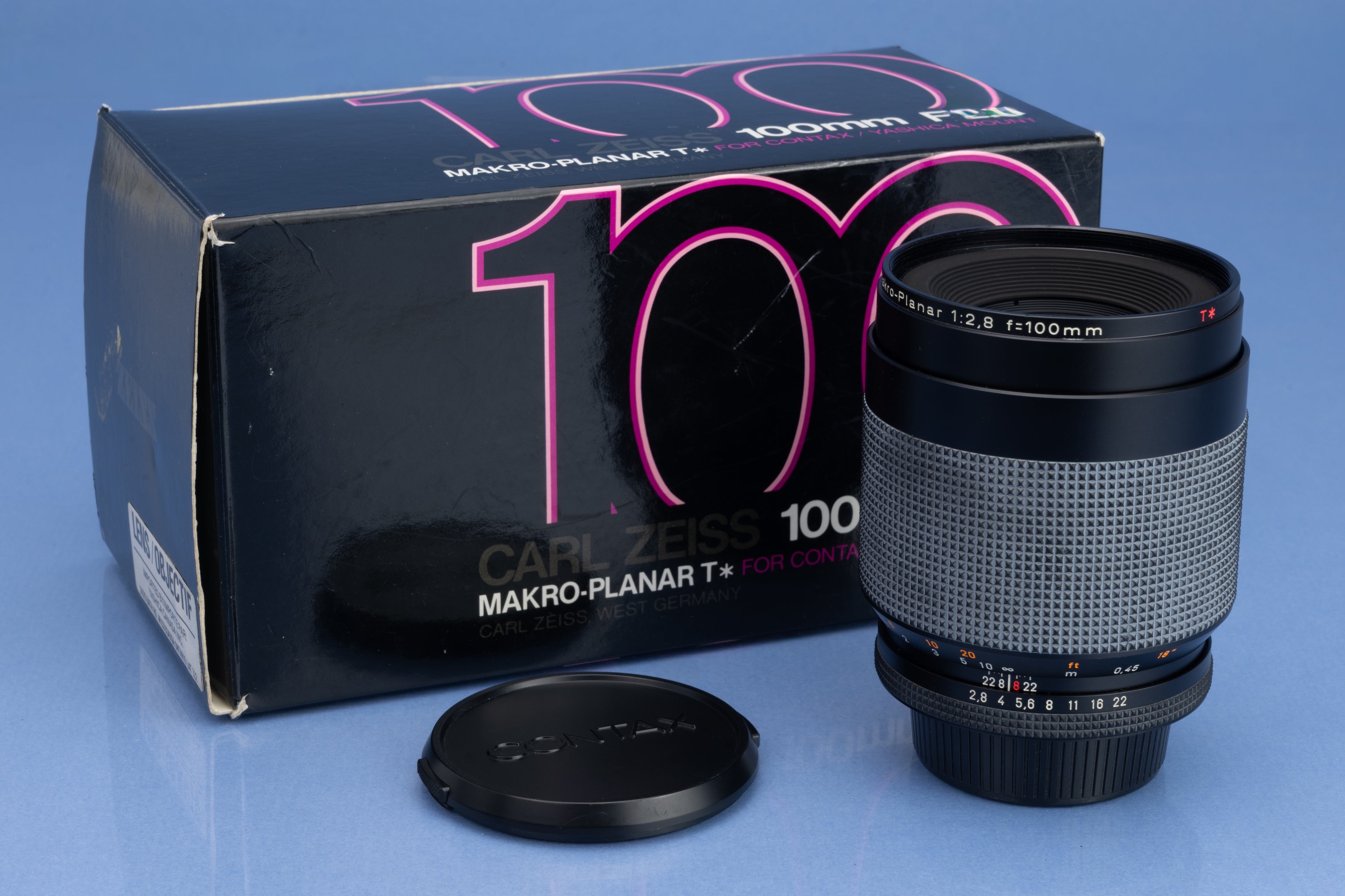 CONTAX C/Y RTS 100MM MAKRO-PLANAR F2.8 T* AEJ AUTO JAPANESE LENS MINT +BOX!