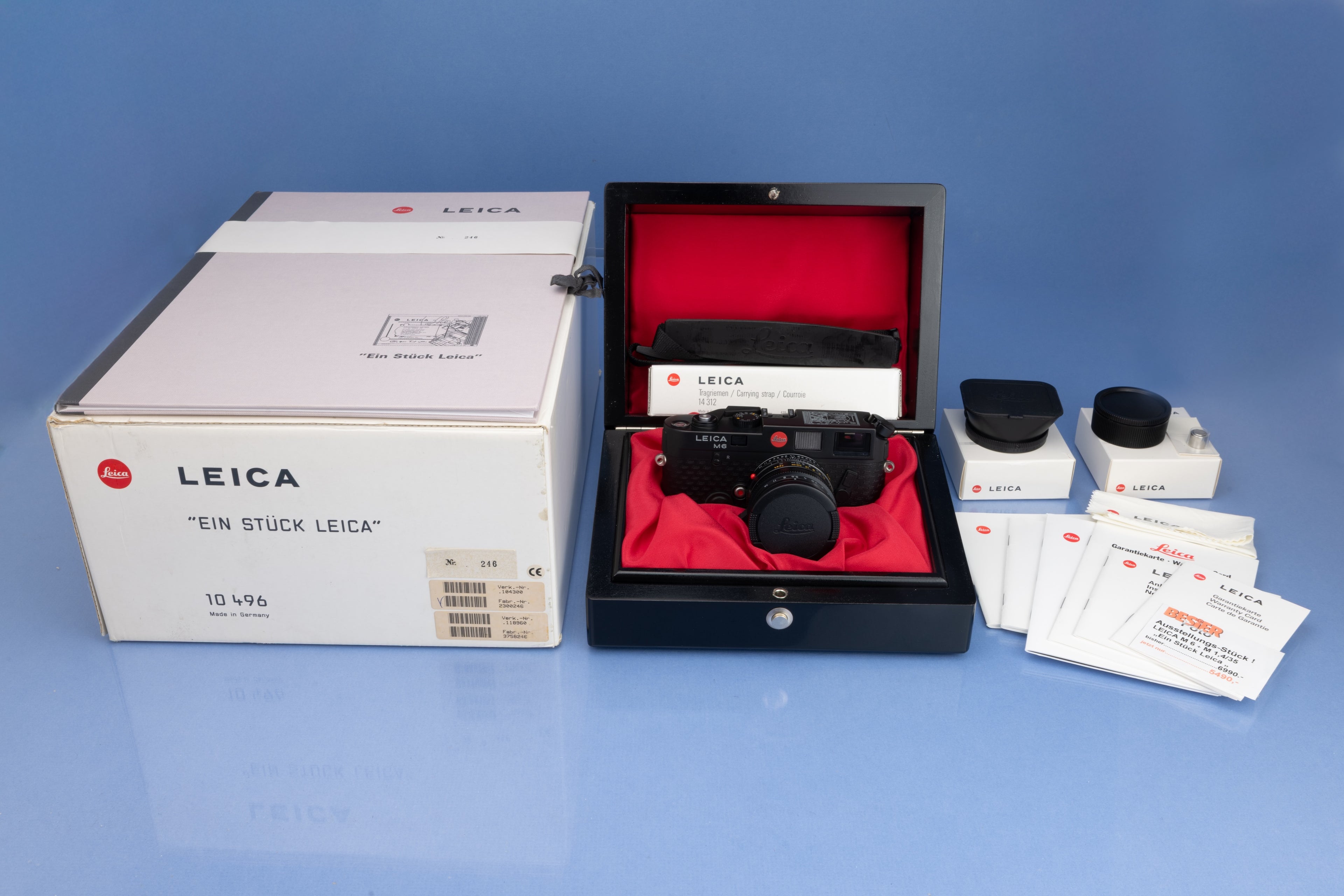 LEICA LEITZ M6 EIN STUCK 10496 CAMERA SET +35MM F1.4 SUMMILUX ASPH +BOX SET MINT