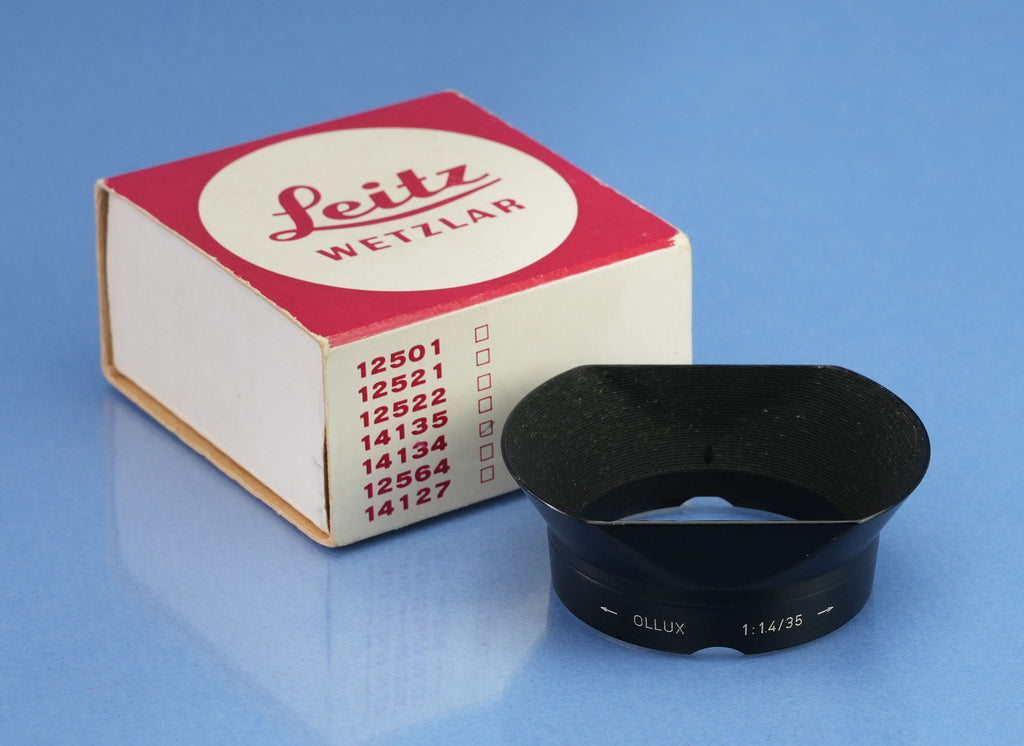 LEICA LEITZ OLLUX 12522 STEEL RIM 35MM SUMMILUX F1.4 METAL LENS SHADE +BOX MINT!