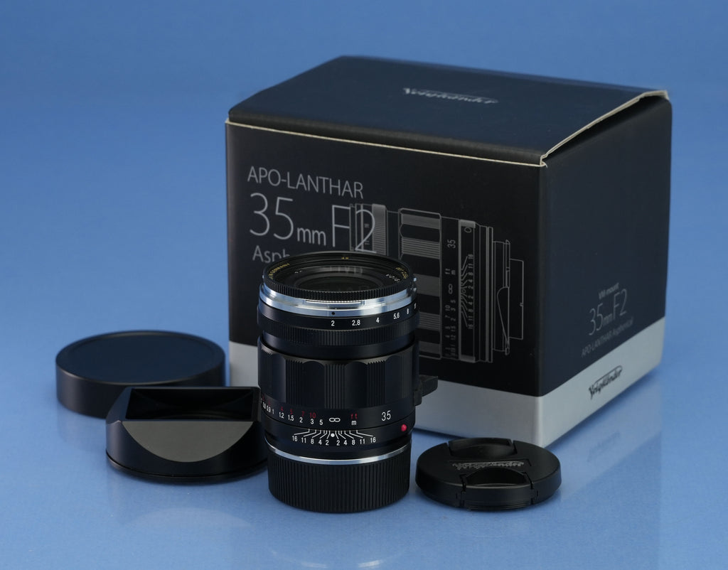 VOIGTLANDER 35MM F2 ASPHERICAL APO-LANTHAR VM LENS +SHADE +UV FILTER +BOX