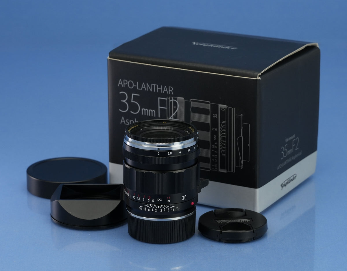 VOIGTLANDER 35MM F2 ASPHERICAL APO-LANTHAR VM LENS +SHADE +UV FILTER +BOX