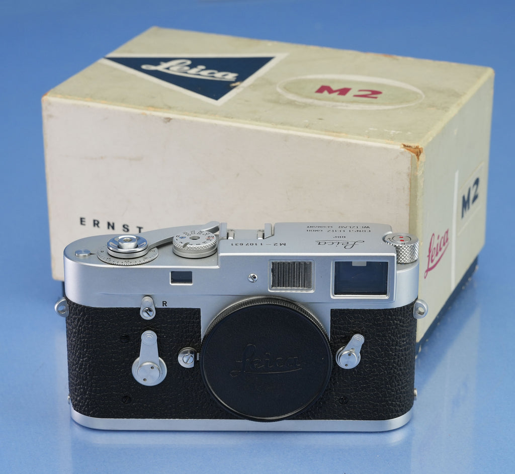 LEICA LEITZ M2 SS SELF TIMER CHROME RANGEFINDER CAMERA BODY 10308 +BOX CLEAN!