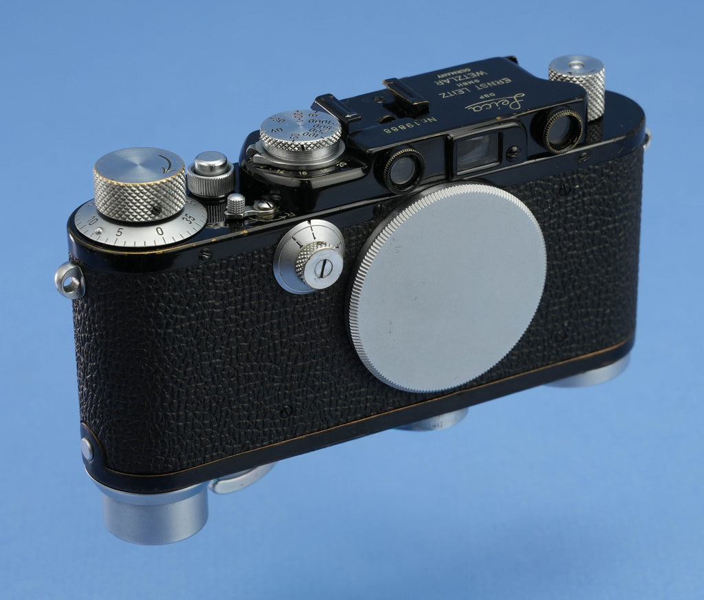 LEICA IA #19888 CONVERTED IIIF BLACK PAINT CAMERA +SCNOO RARE WINDER +CAP RARE!