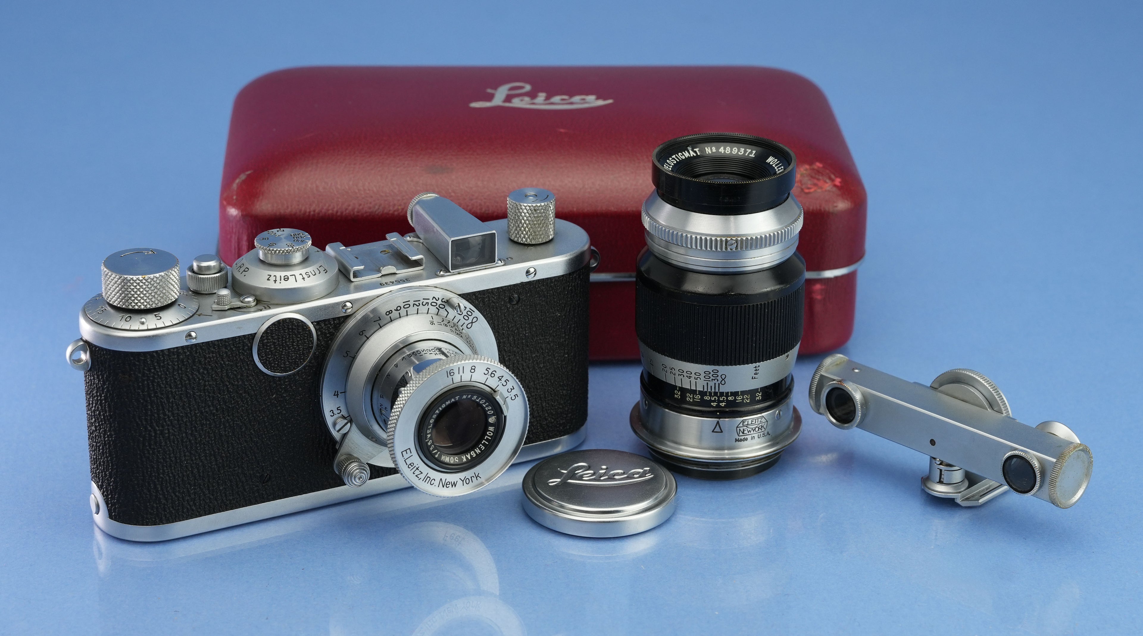 LEICA LEITZ STANDARD NEW YORK CAMERA +50MM WOLLENSAK F3.5 +90MM VELOSTIGMAT RARE