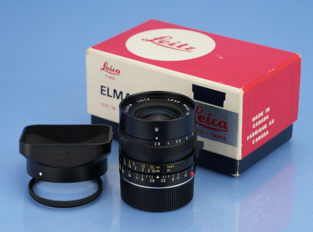 LEICA LEITZ 28MM ELMARIT-M F2.8 3RD V 70 JAHRE M4-P LENS 11804 +BOX +SHADE MINT