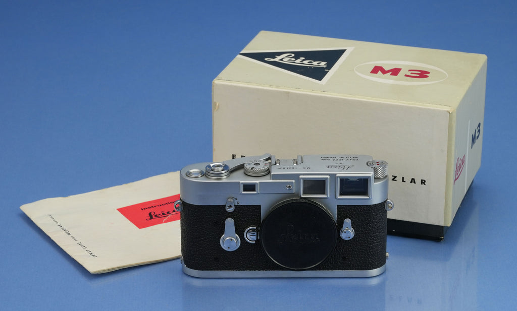 LEICA LEITZ M3 10150 IGEMO SS ENTFERNUNGSMESSERKAMERAGEHÄUSE #1001008 +KAPPE +BOX SCHÖN