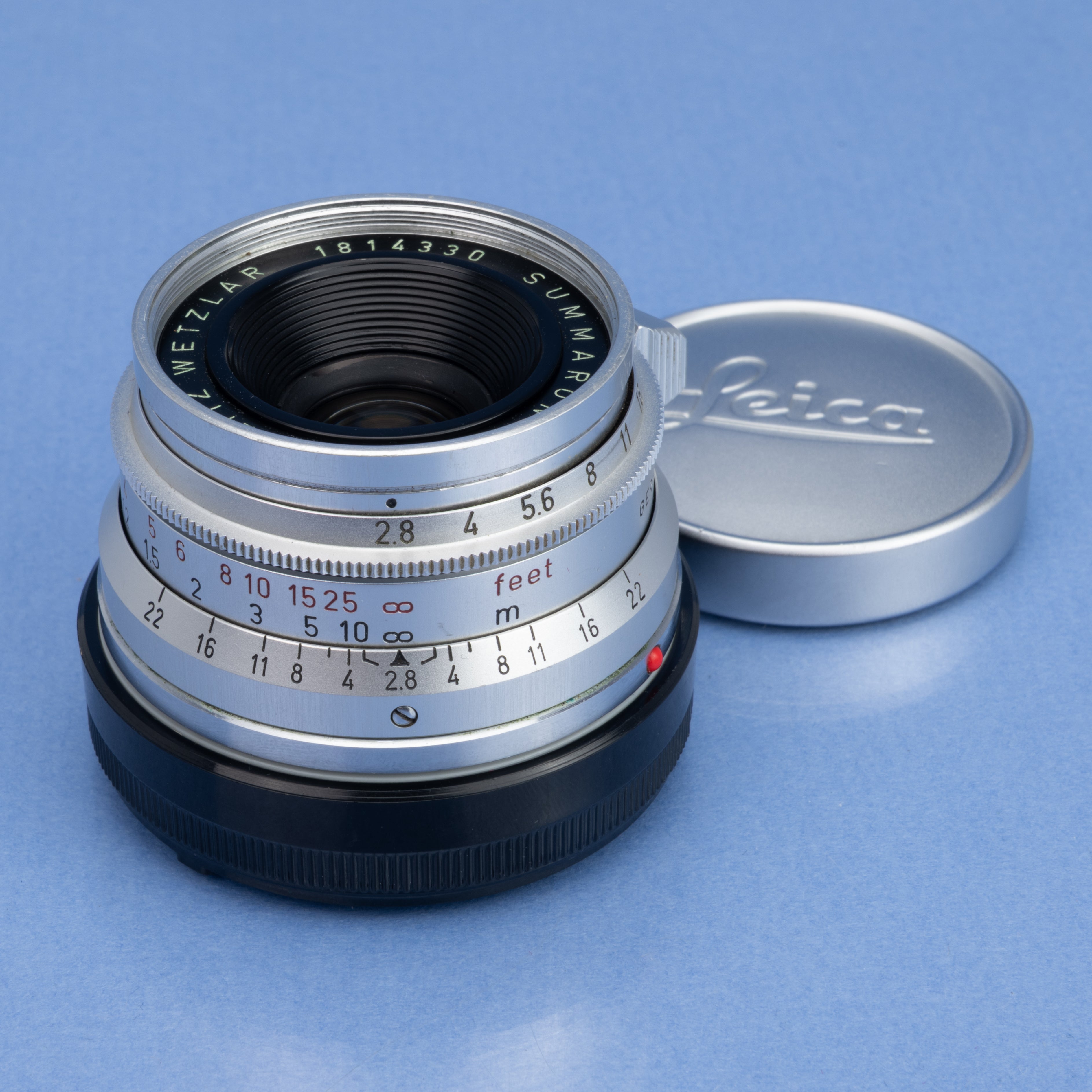 LEICA LEITZ 35MM SUMMARON F2.8 11306 M M2 M4 1ST VERSION 6 ELEMENT LENS +CAPS