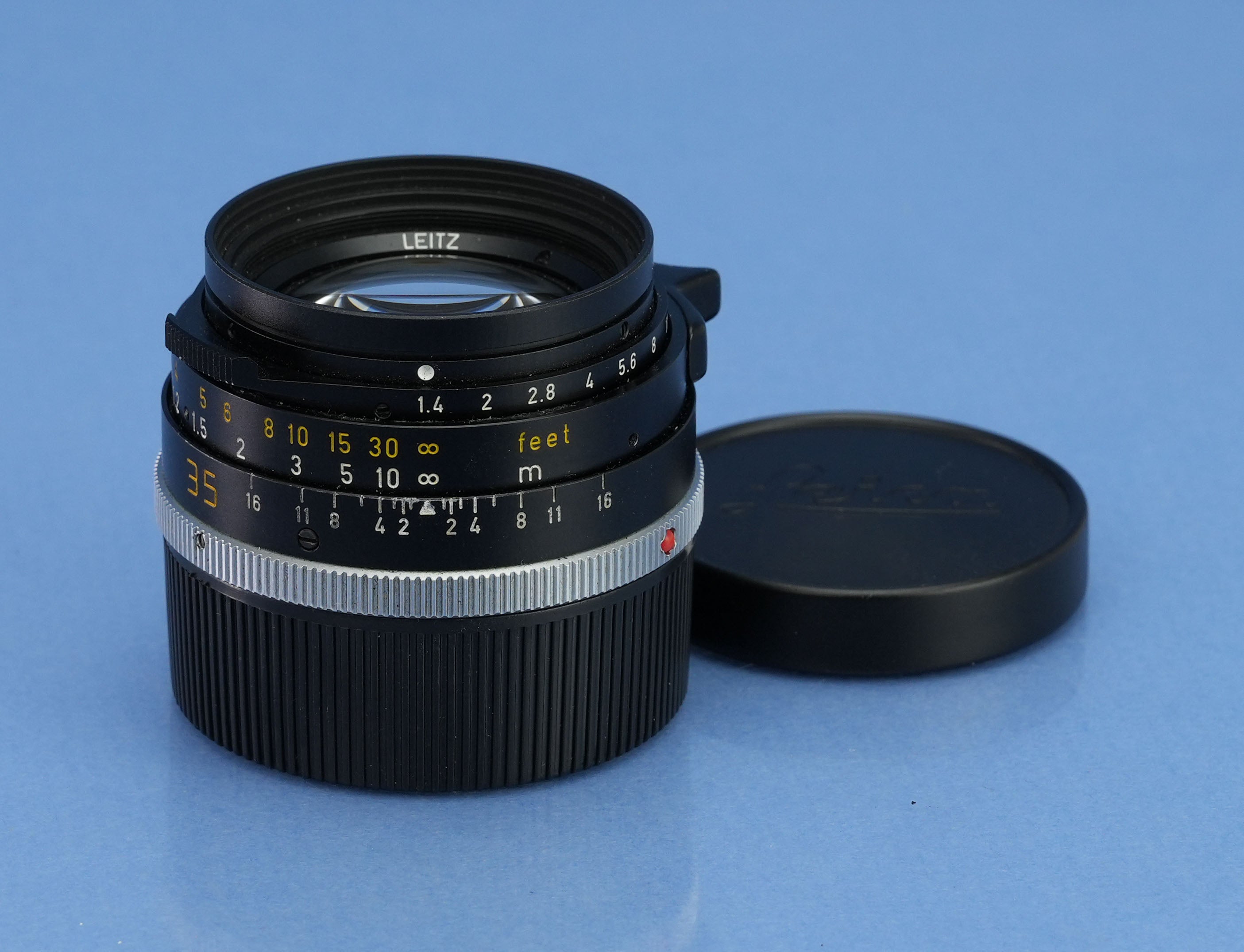 LEICA LEITZ 35MM SUMMILUX-M F1.4 M PRE ASPH LATE# GERMANY 11870 LENS +CAPS NICE!