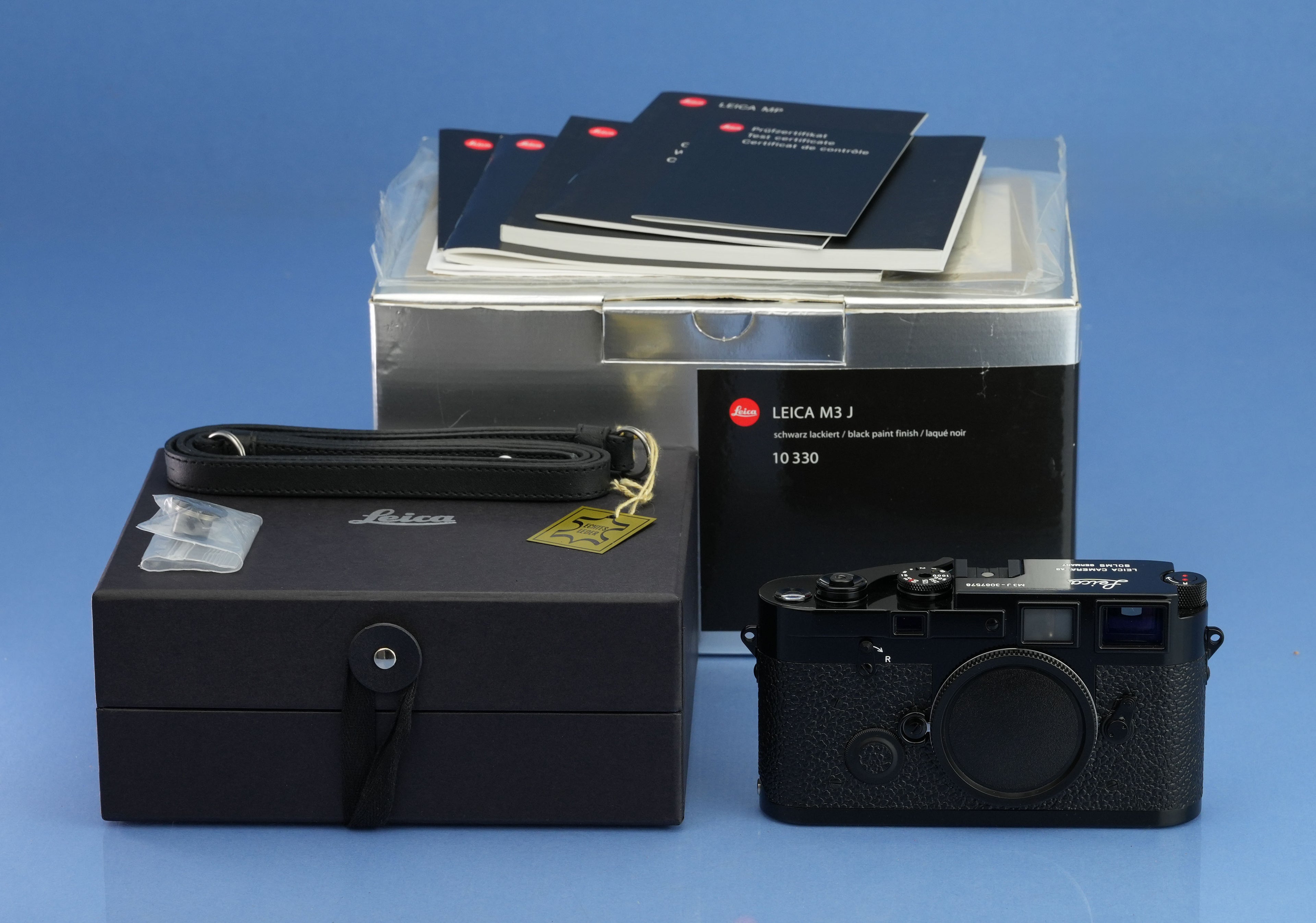 LEICA LEITZ M3J M3 JAHRE BLACK PAINT RANGEFINDER BODY 10330 MINT OPEN BOX RARE!
