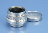 LEICA LEITZ 35MM SUMMARON F2.8 CHROME SIMOO 1M LTM SM LENS EARLY STEEL RIM +CAPS