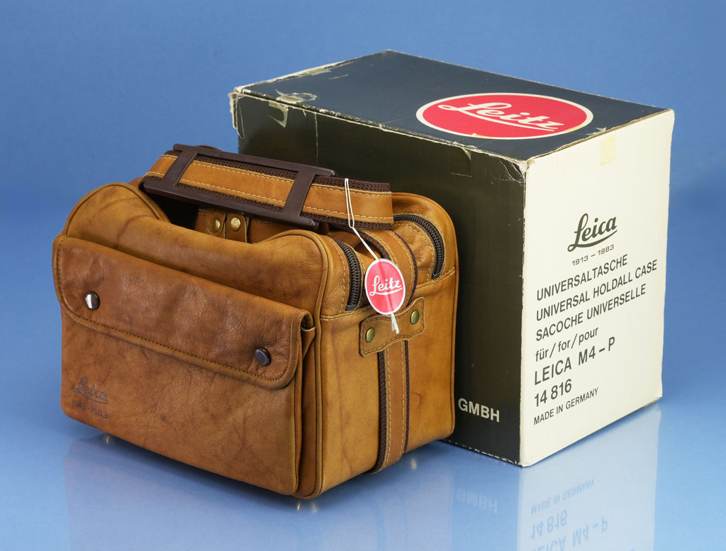 LEICA LEITZ M4-P 70 JAHRE 1913-1983 CAMERA BAG 14816 BROWN LEATHER +BOX RARE!