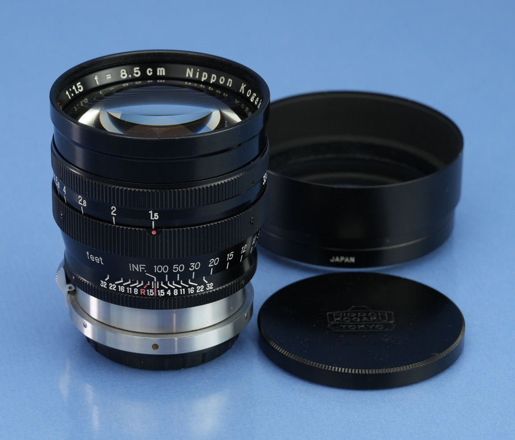 NIKON NIKKOR-S.C 85MM F1.5 S RANGEFINDER LENS +SHADE +CAPS RARE! MINT! #265983