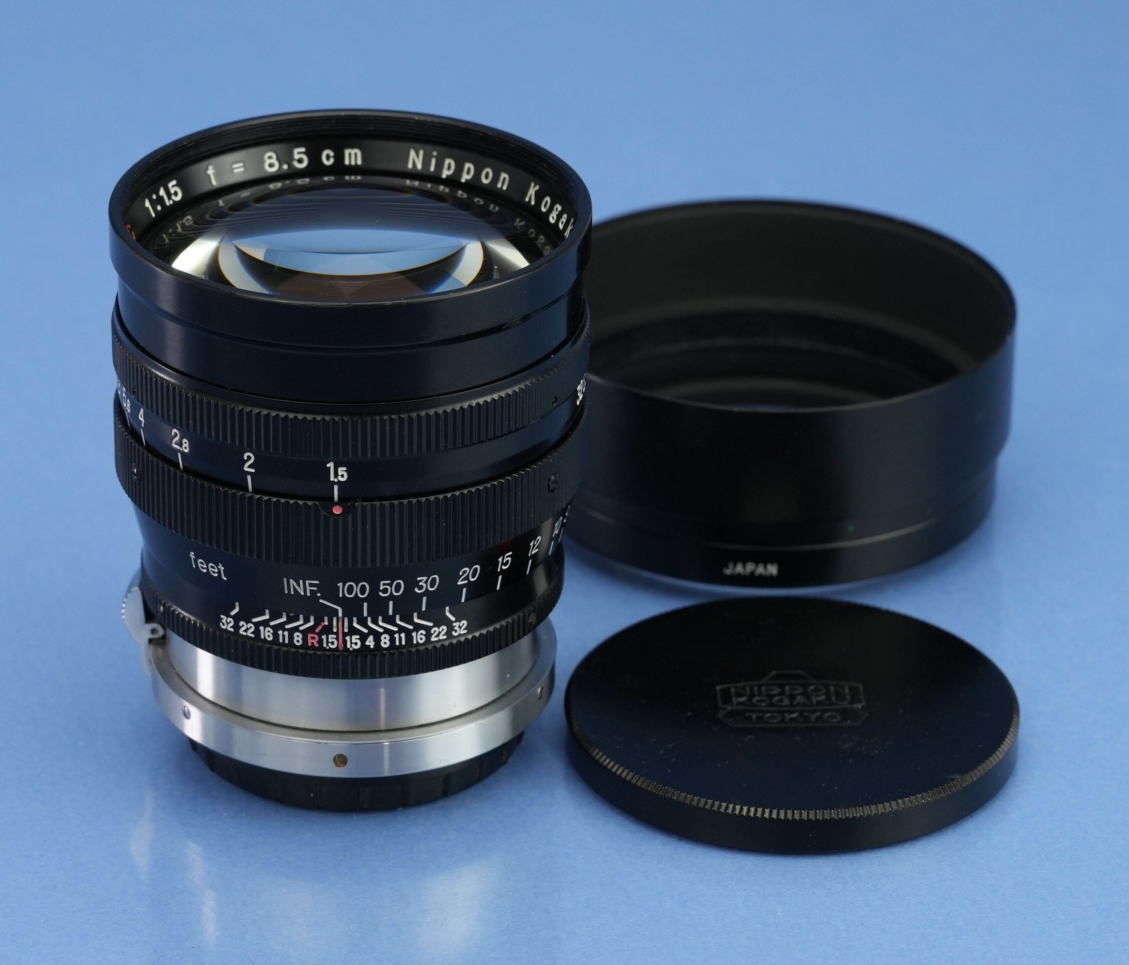 NIKON NIKKOR-S.C 85MM F1.5 S RANGEFINDER LENS +SHADE +CAPS RARE! MINT! #265983