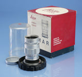 LEICA LEITZ 90MM ELMAR F4 3 ELEMENT ELANG-M CHROME 11830 LENS +BOX LATE # 1965