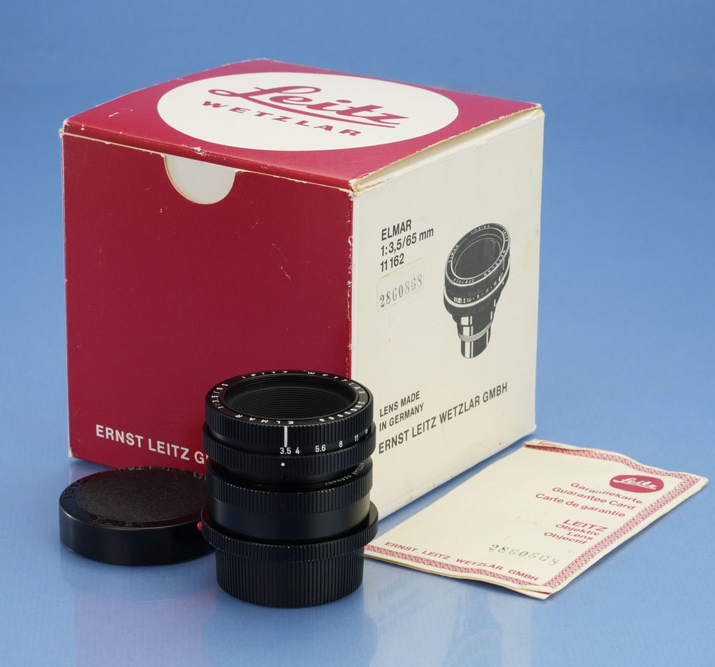 LEICA LEITZ 65MM F3.5 VISOFLEX LENS 11162 BLACK +16464 OTZFO +BOX +CAPS +PAPERS