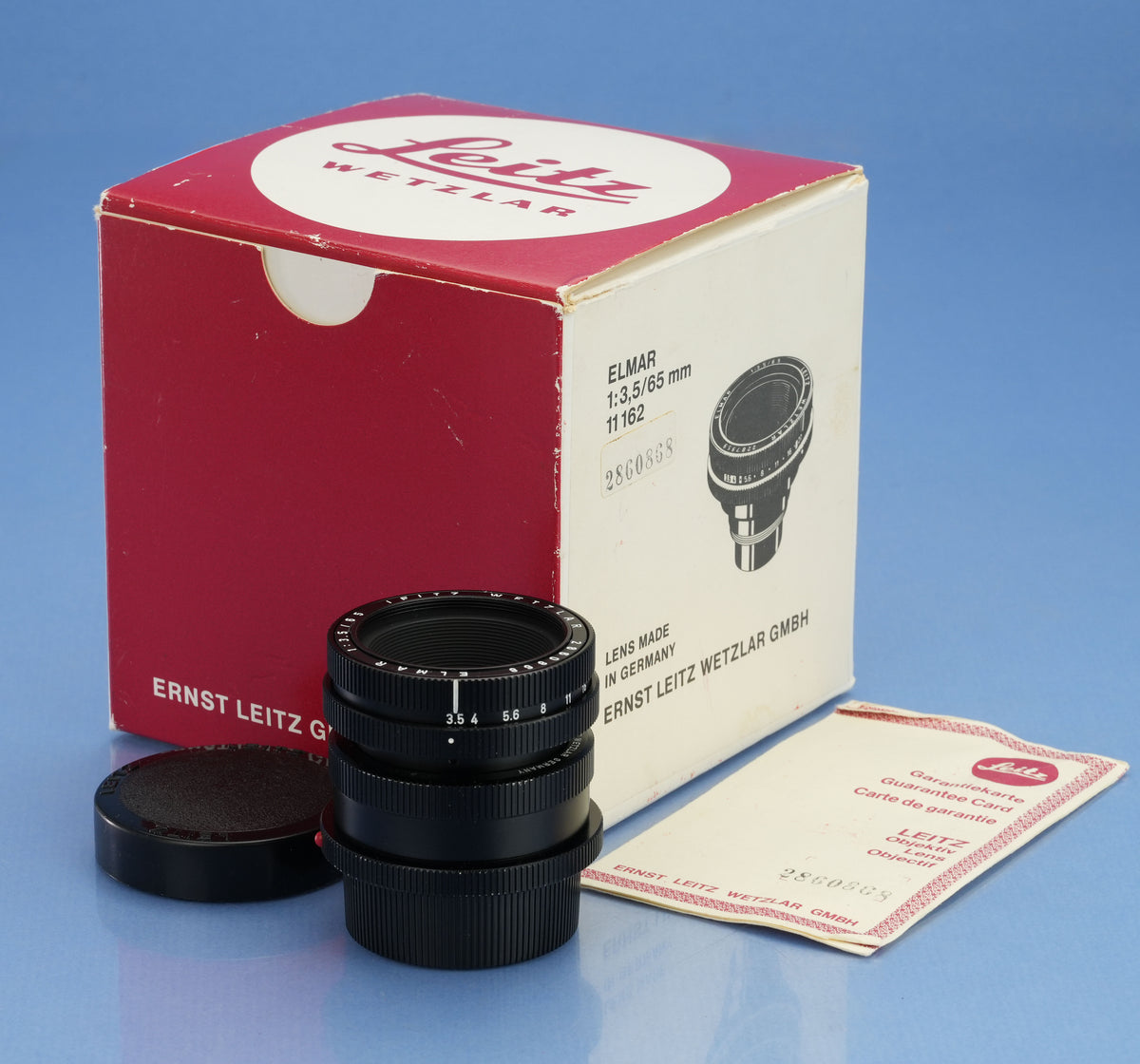LEICA LEITZ 65MM F3.5 VISOFLEX LENS 11162 BLACK +16464 OTZFO +BOX +CAPS +PAPERS